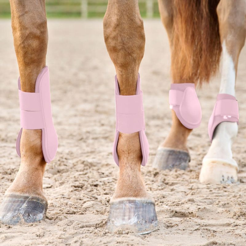 Horze Open Front Lady Light Pink Neoprene Lined Tendon Boots Pony Cob Or Horse