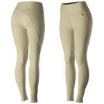 Horze Women's Juliet HyPer Flex Knee Patch Tights - Tan - Horze