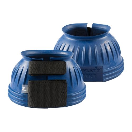 Horze Double Closure Ribbed Rubber Bell Boots - Blue
