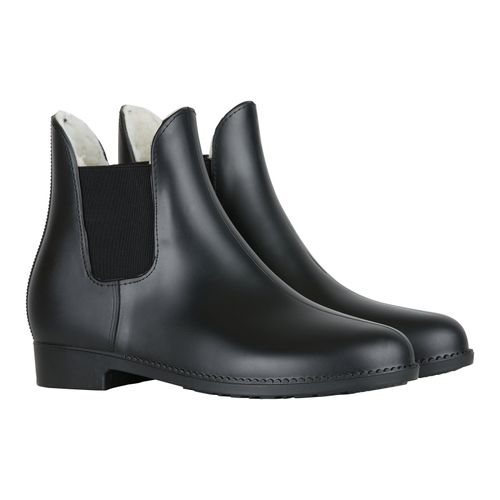 Horze Bonn Rubber Paddock Boots w/Faux Fur Lining - Black