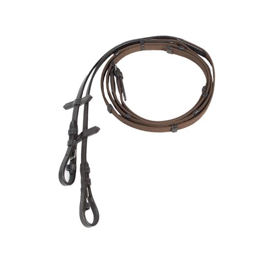 Horze Slender Web Reins - Brown