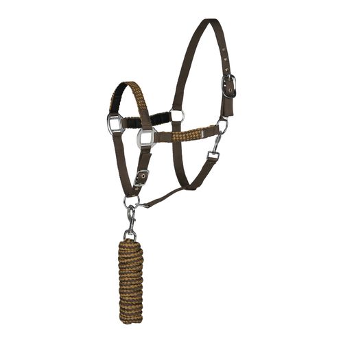 Horze Chicago Halter and Lead Rope - Brown Canteen Medal Bronze