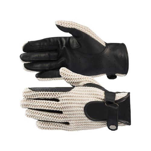 Horze Crochet Gloves - Black/Off White