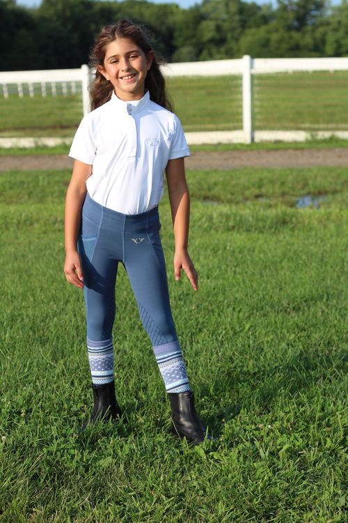 Equine Couture Kids' Cara Short Sleeve Show Shirt - White