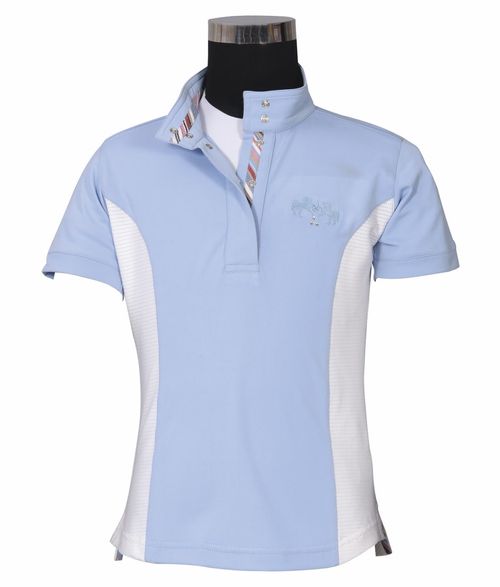 Equine Couture Kids' Cara Short Sleeve Show Shirt - KL Baby Blue