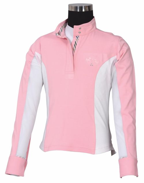 Equine Couture Kids' Cara Long Sleeve Show Shirt - Pink
