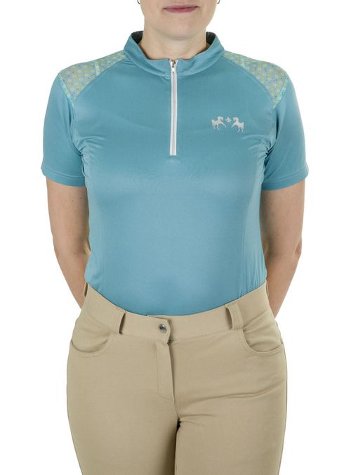 Equine Couture Women's Smyrna Sport Shirt - Sea Blue/Daisy