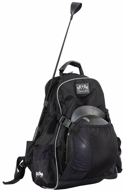 Equine Couture Pro Back Pack - Black w/Silver Piping