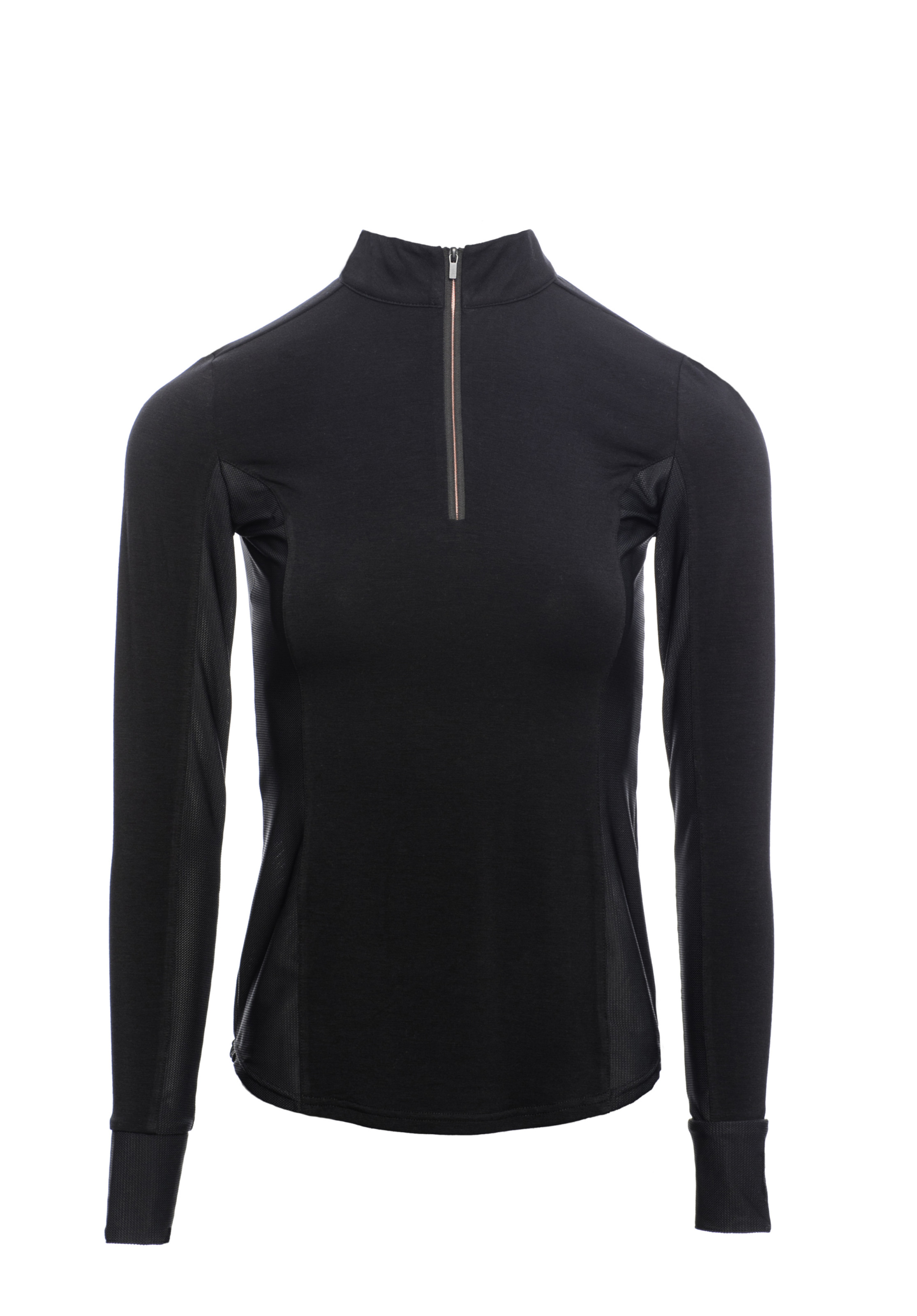 Alessandro Albanese Women's CleanCool Half Zip Long Sleeve Top - Black ...