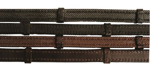 Nunn Finer Rubber Lined Reins w/Hand Stops - Havana