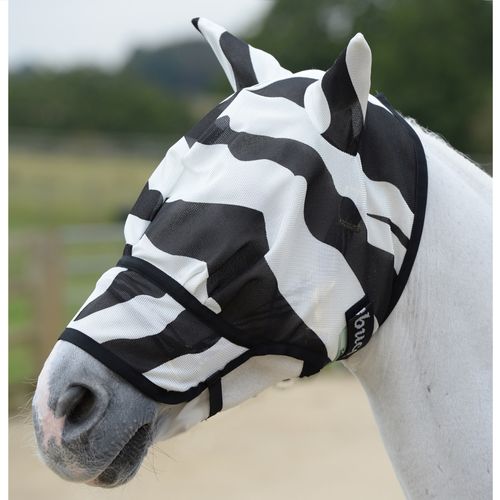 Bucas Buzz-Off Extended Nose Fly Mask w/Ears - Zebra