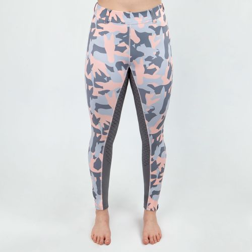 Irideon Women's Horsehead Camo Knee Patch Tights - Radiant Peach