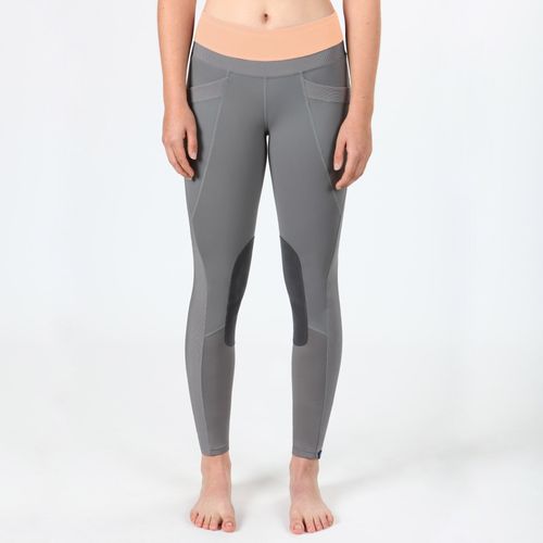 Irideon Women's Synergy Knee Patch Tights - Dove Grey/Radiant Peach