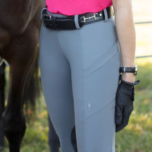 Irideon Women's Bending Line Knee Patch Tights - Dove Grey