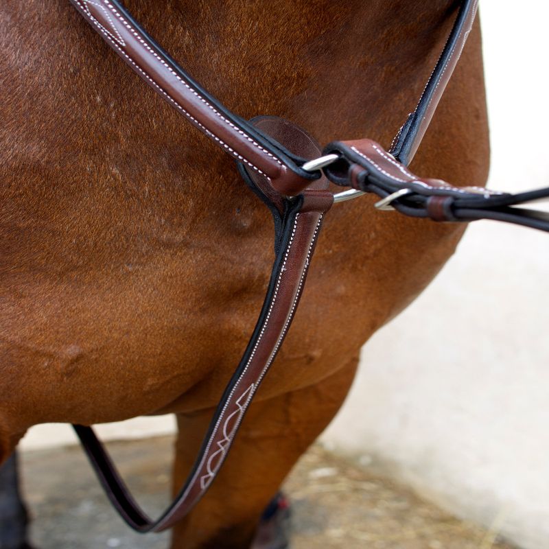 NEW Nunn Finer  Hunting Breastplate Horse-Havana/Zinc 