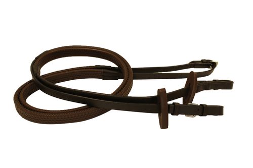 Rambo Micklem Competition Reins - Dark Havana