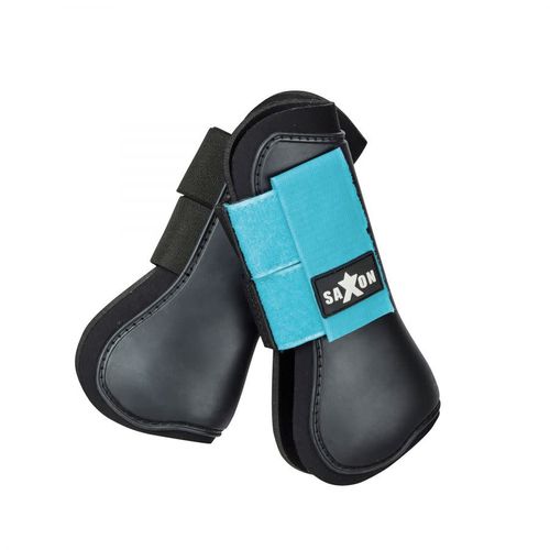 Saxon Open Front Boots - Black/Blue