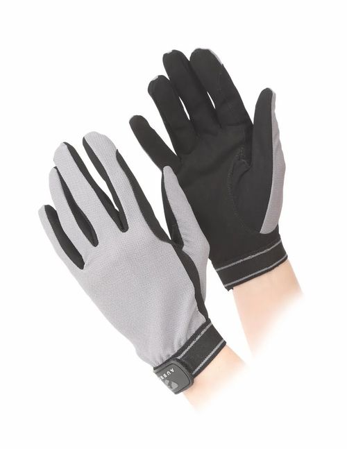 Shires Aubrion Mesh Riding Gloves - Grey