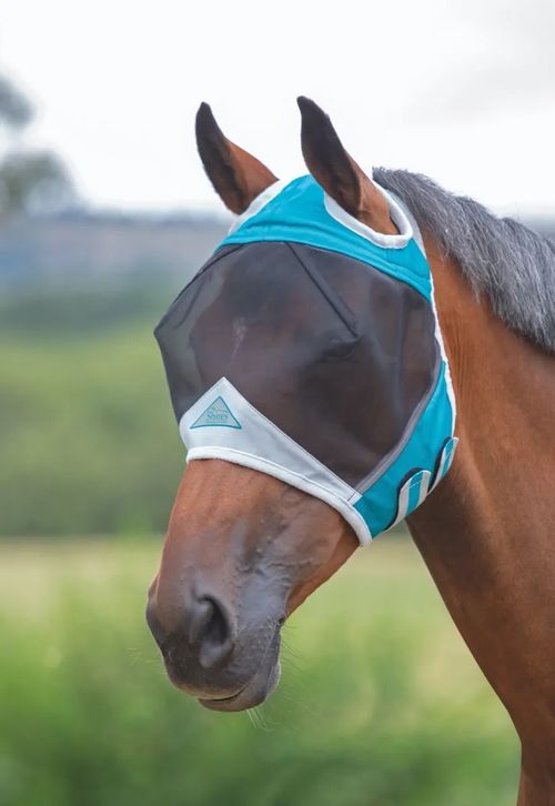 Shires FlyGuard Fine Mesh Fly Mask w/Ear Hole - Teal