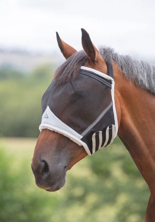 Shires Fine Mesh Earless Fly Mask - Black