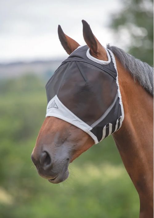 Shires Fine Mesh Fly Mask w/Ear Hole - Black