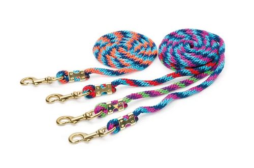 Shires Topaz 8ft  Lead Rope - Orange/Navy/Turquoise