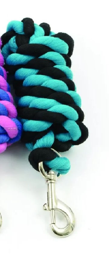 Shires Two Tone Halter Lead Rope - Black/Teal