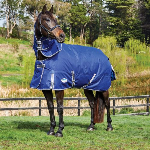 Weatherbeeta Comfitec Premier Free II Detach-a-Neck Medium - Dark Blue/Grey/White