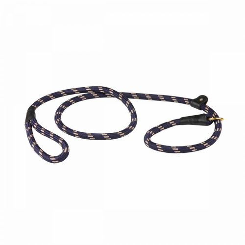 Weatherbeeta Rope Leather Slip Dog Lead - Navy/Brown
