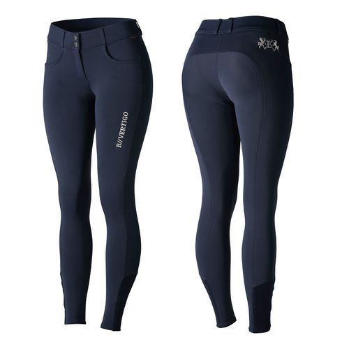 Horze Women's Meghan Silicone Knee Patch Breeches - Dark Navy