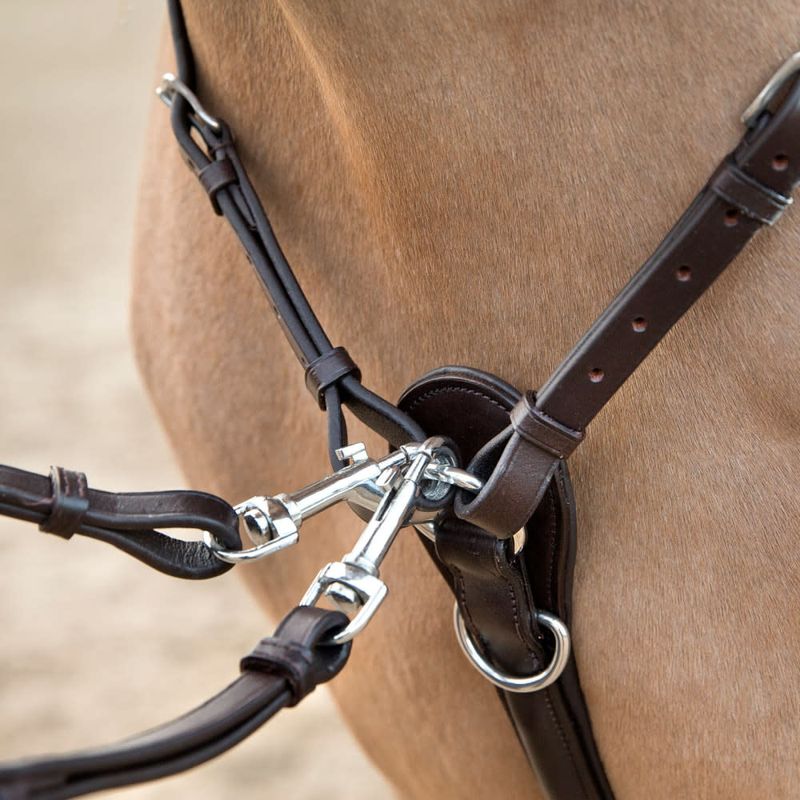 Adjustable Elastic Running Martingale Attachment Brown Full Size