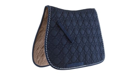 Roma Ecole Flower Diamond Quilt All Purpose Saddle Pad - Navy Multi