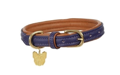 Digby & Fox Padded Leather Dog Collar - Purple