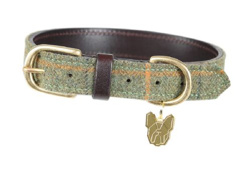 Digby & Fox Tweed Dog Collar - Red/Yellow/Blue