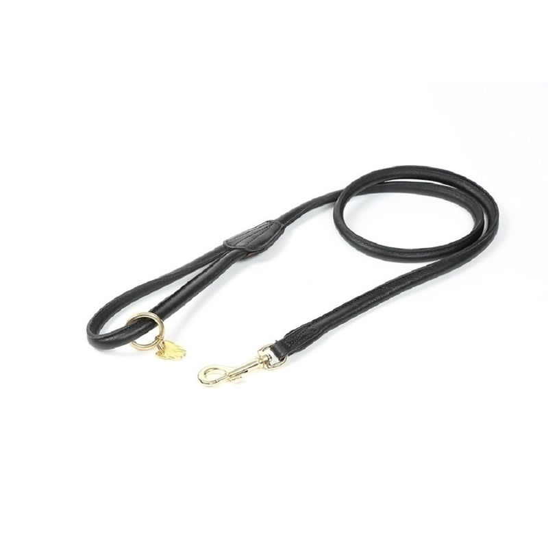 Digby & Fox Rolled Leather Dog Lead - Black