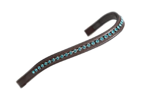 Shires Aviemore Large Diamante Browband - Havana/Green