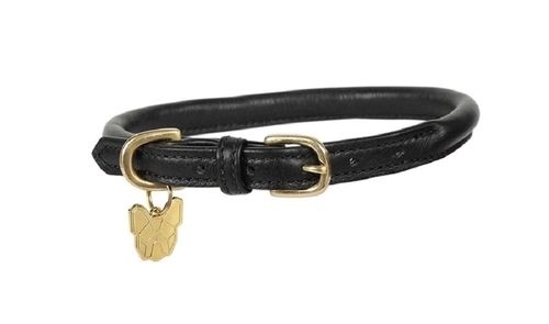 Digby & Fox Rolled Leather Dog Collar - Black