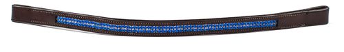 Harmohn Kraft Double Row Royal Crystal Browband - Dark Brown