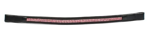 Harmohn Kraft Double Row Pink Crystal Browband - Black