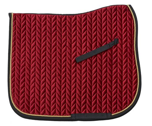 Ovation Elegance Velvet Dressage Pad - Burgundy/Gold/Black