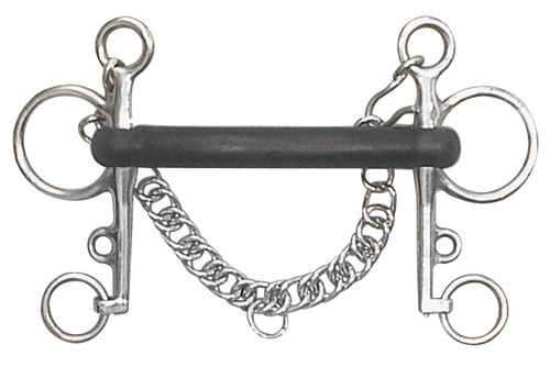 Centaur Mullen Hard Rubber Pelham - Stainless Steel