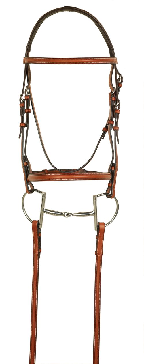 Aramas Plain Raised Bridle w/Lace Reins - Chestnut