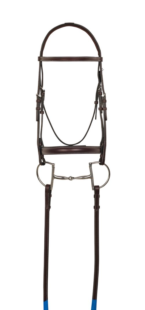 Aramas Mild Raised Bridle w/Plain Laced Reins - Chocolate