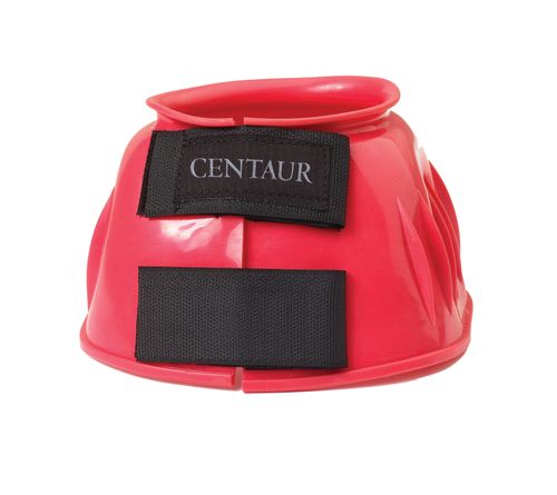 Centaur PVC Ribbed Double Hook and Loop Bell Boots - Red