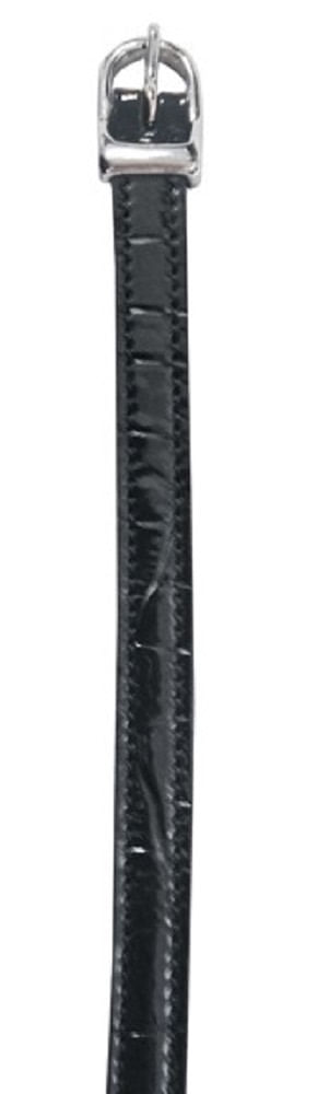 Ovation Premium Buckle Spur Straps - Black Croc
