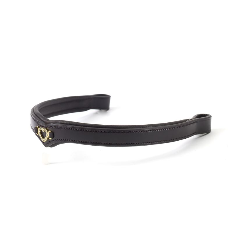 Gold Heart Black Dog Collar