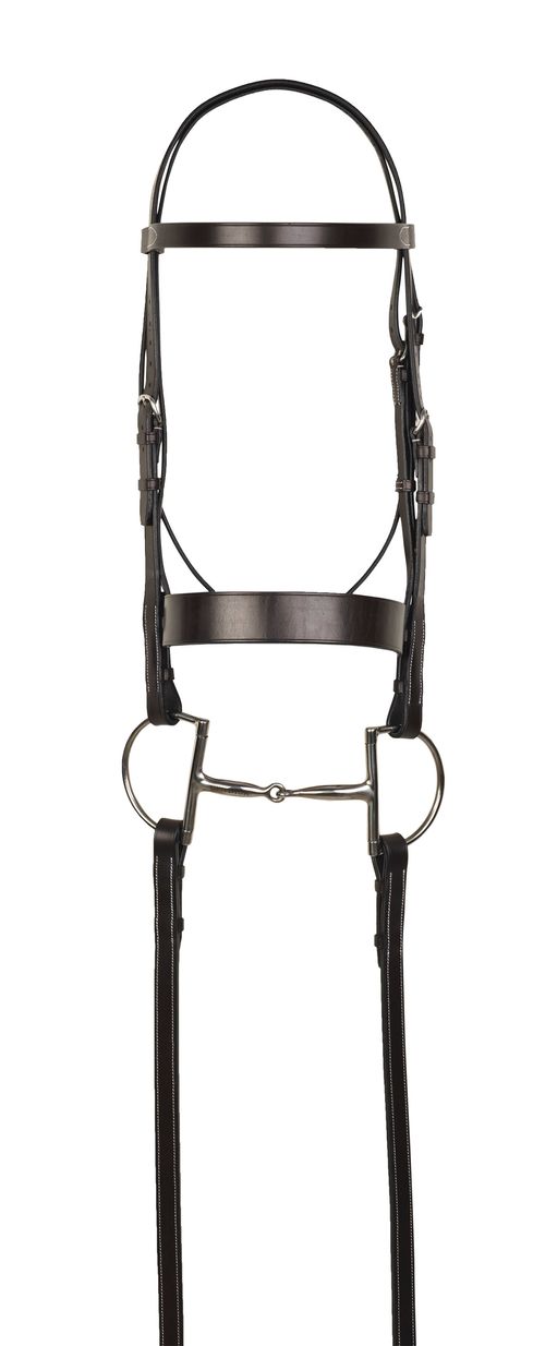Aramas Flat Hunt Bridle w/Lace Reins - Chocolate