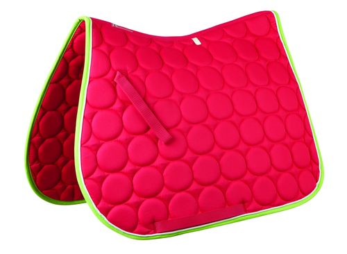 Roma Circle Quilt All Purpose Saddle Pad - Crimson/White/Lime