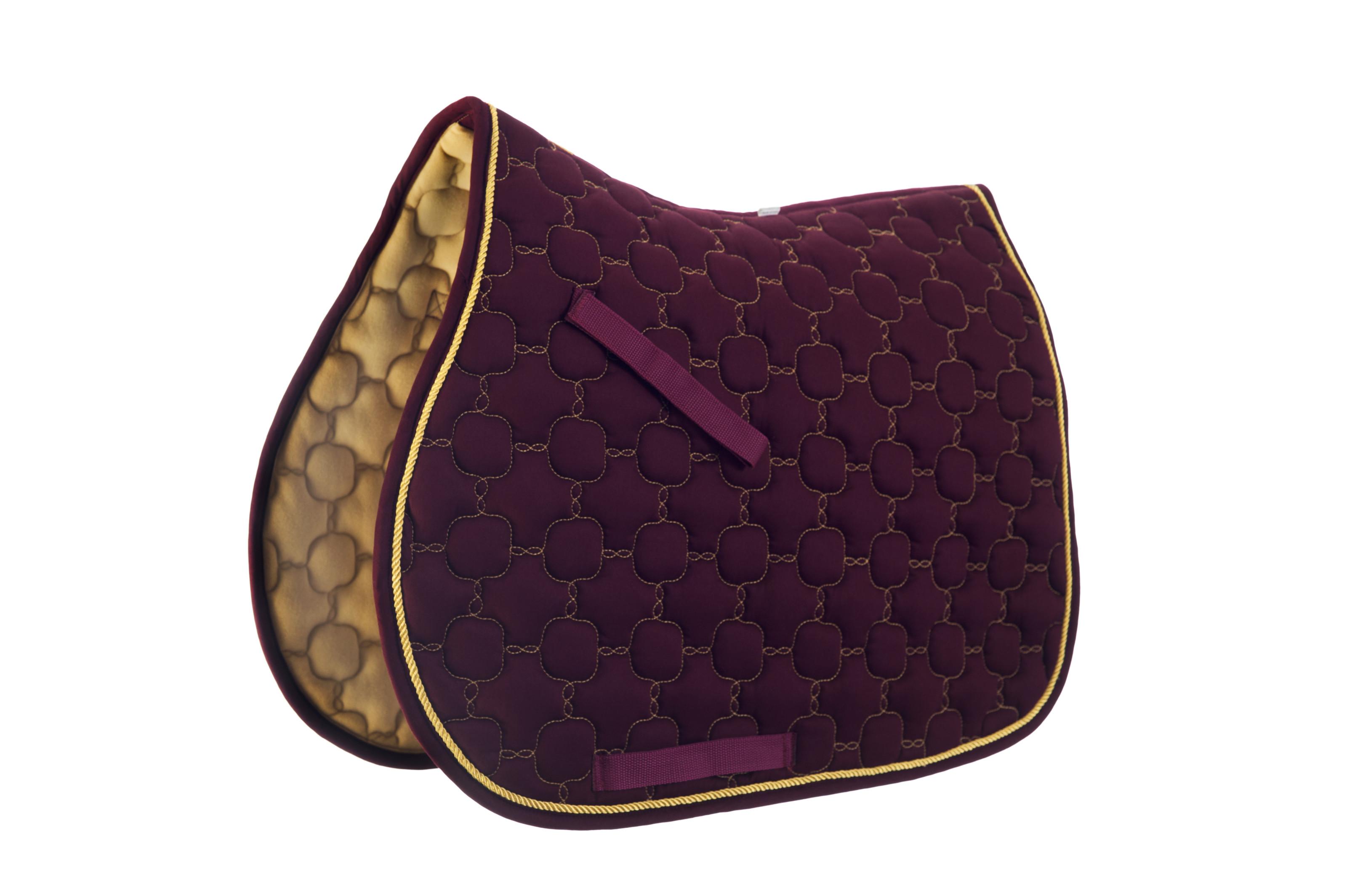 Roma Ecole Noble All Purpose Saddle Pad - Burgundy/Gold - Roma ...