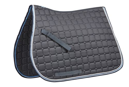 Saxon Coordinate Quilted All Purpose Saddle Pad - Grey/Blue/White